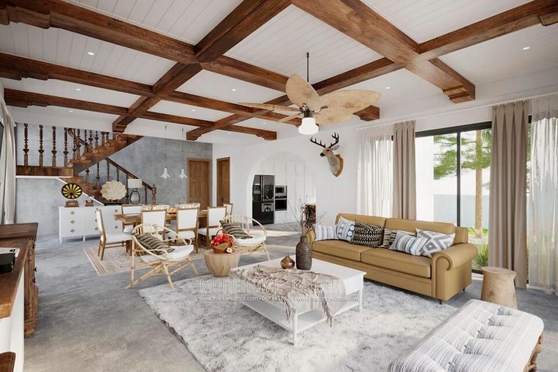 Trang trí phòng khách biệt thự với bộ bàn ghế sofa bọc da, bọc nỉ đẹp
