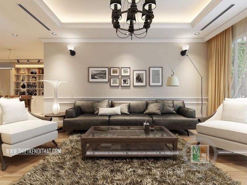 Mẫu sofa bọc da hiện đại cho phòng khách chung cư thêm sang trọng, đẳng cấp