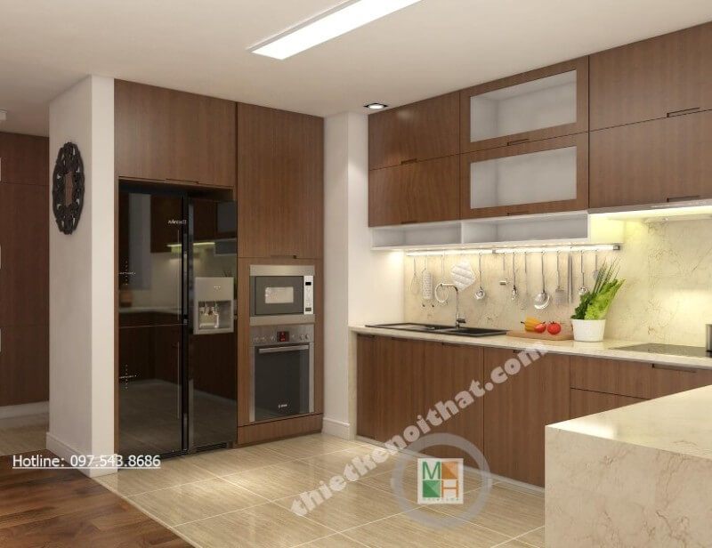 Bằng cách sử dụng sự phân chia hợp lí và khoa học, tủ bếp đẹp sẽ giúp cho người nội trợ nấu nướng nhanh chóng hơn.